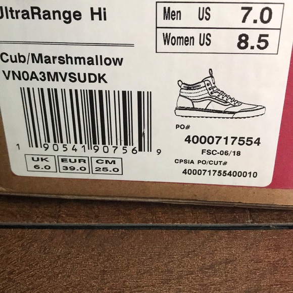 VANS UltraRange HI Cub Marshmallow W AUTHENTIC - Picture 8 of 8